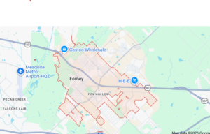 Forney city map from google