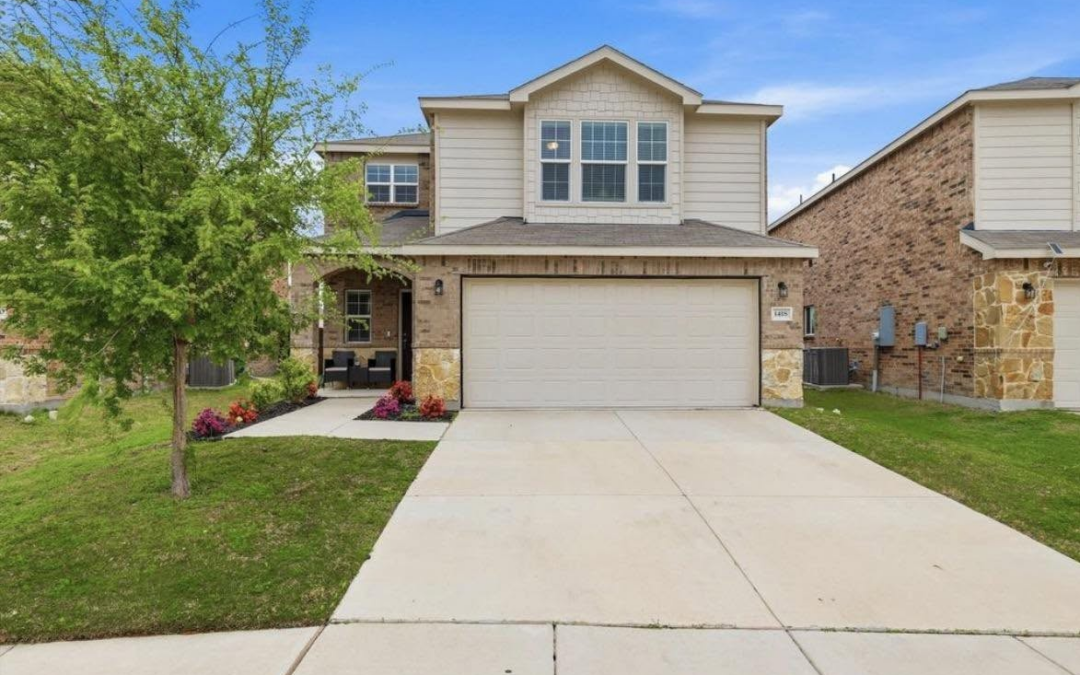 House with paving outside
